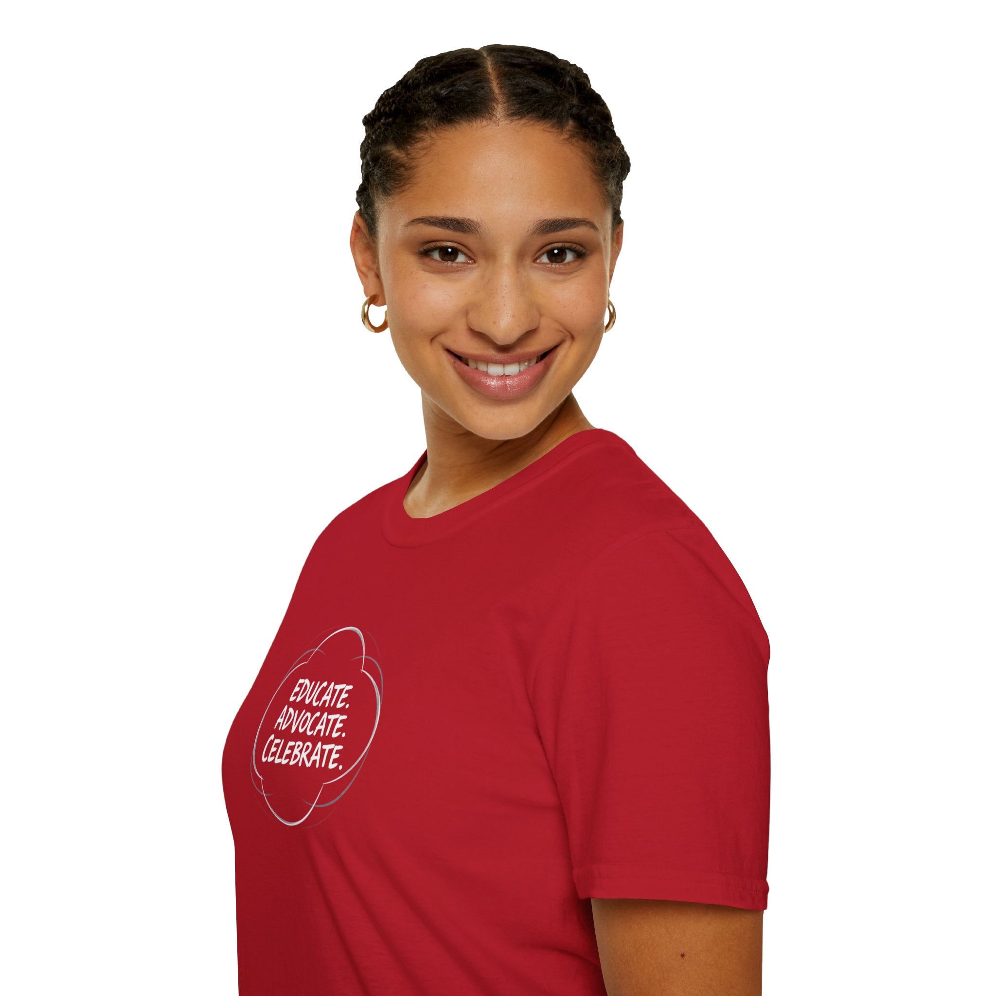 Subtle Pride Educate Advocate Celebrate Minimalist T-Shirt for Every Occasion - EqualiTees.Me