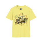Juneteenth T-Shirt - "Happy Juneteenth" Fireworks Celebration Tee
