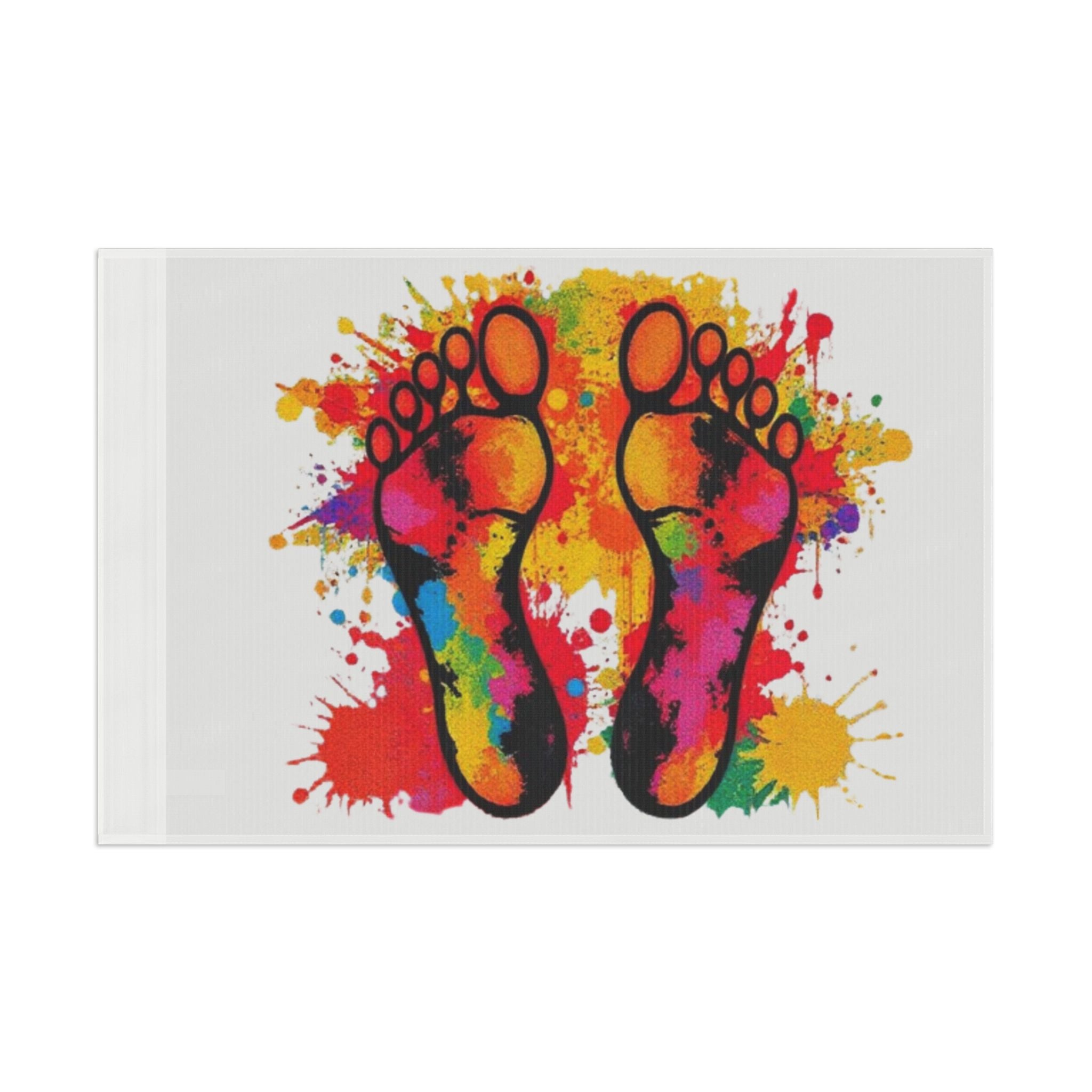 Rainbow Feet Paint Splatter Flag - Aesthetic LGBTQ+ Banner for Celebration & Home Decor