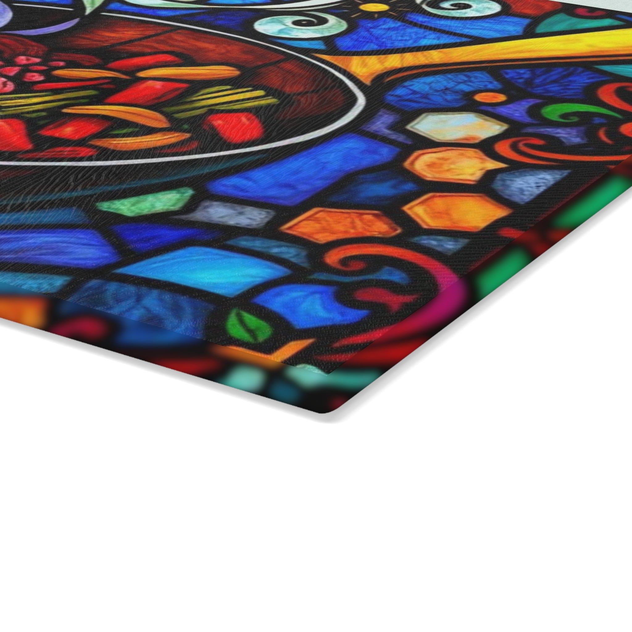 Vibrant Stained Glass Cooking Cutting Board - Perfect for Home Chefs & Food Lovers