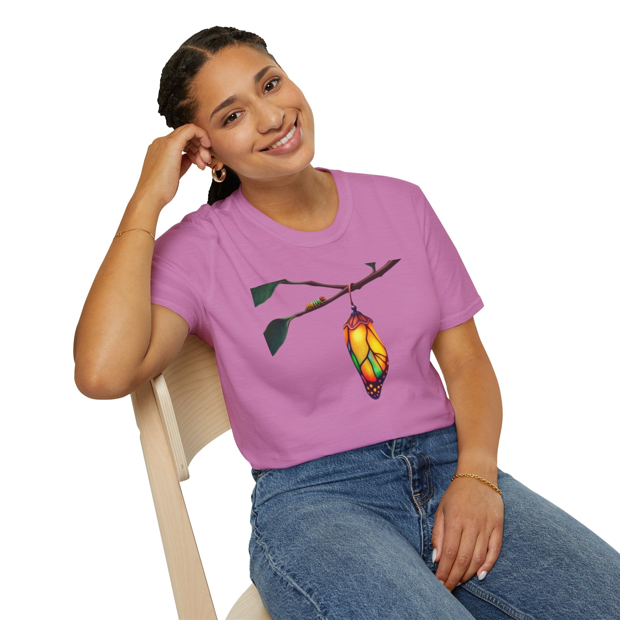 Rainbow Butterfly Cocoon Pride T-Shirt | Unisex Softstyle Tee
