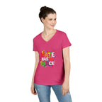 Ladies' V-Neck T-Shirt - "Hate Has No Place" Statement Tee
