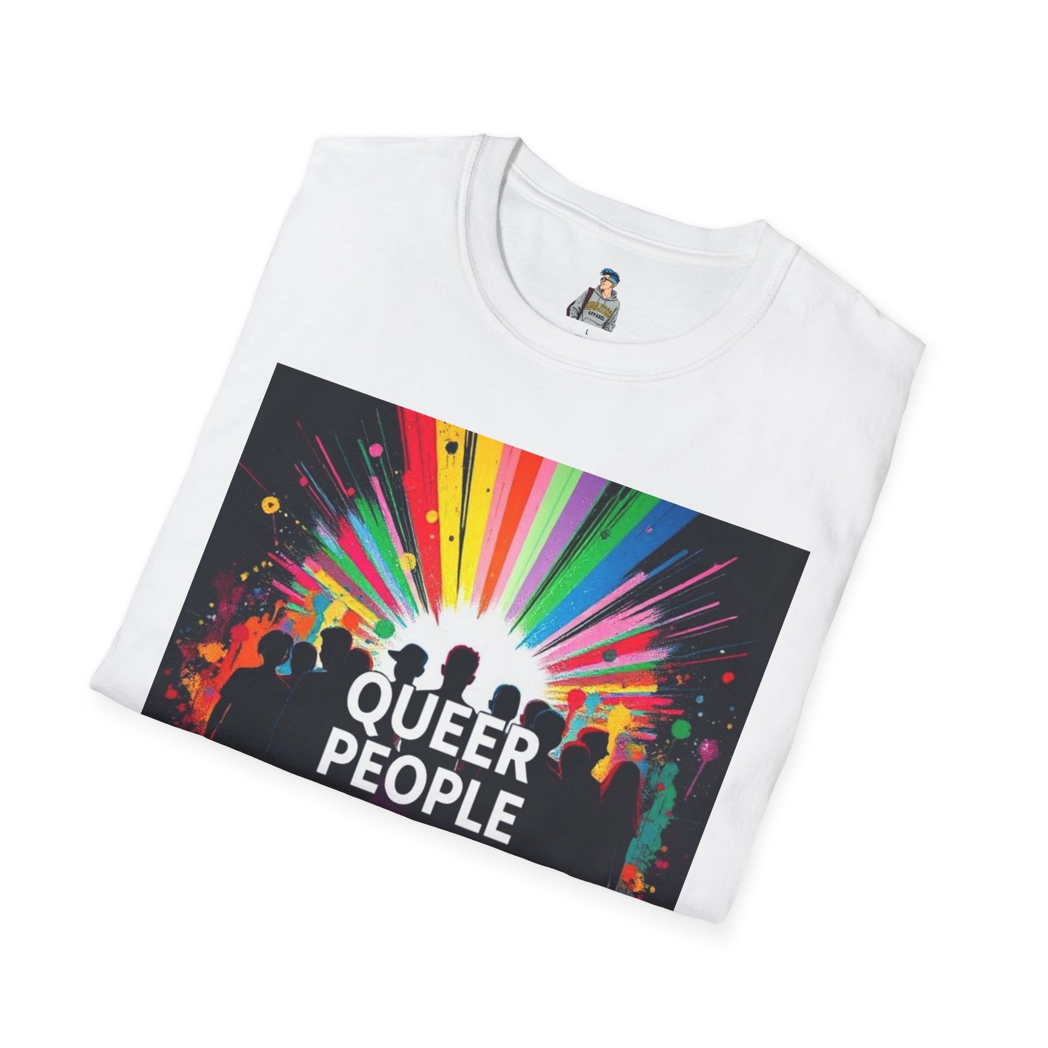 Unisex Softstyle T-Shirt - 'Queer People Belong Everywhere' Pride Graphic Tee