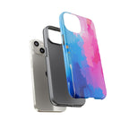 Android OR iPhone Compatible Cases - Pink and Blue Color Splash Design