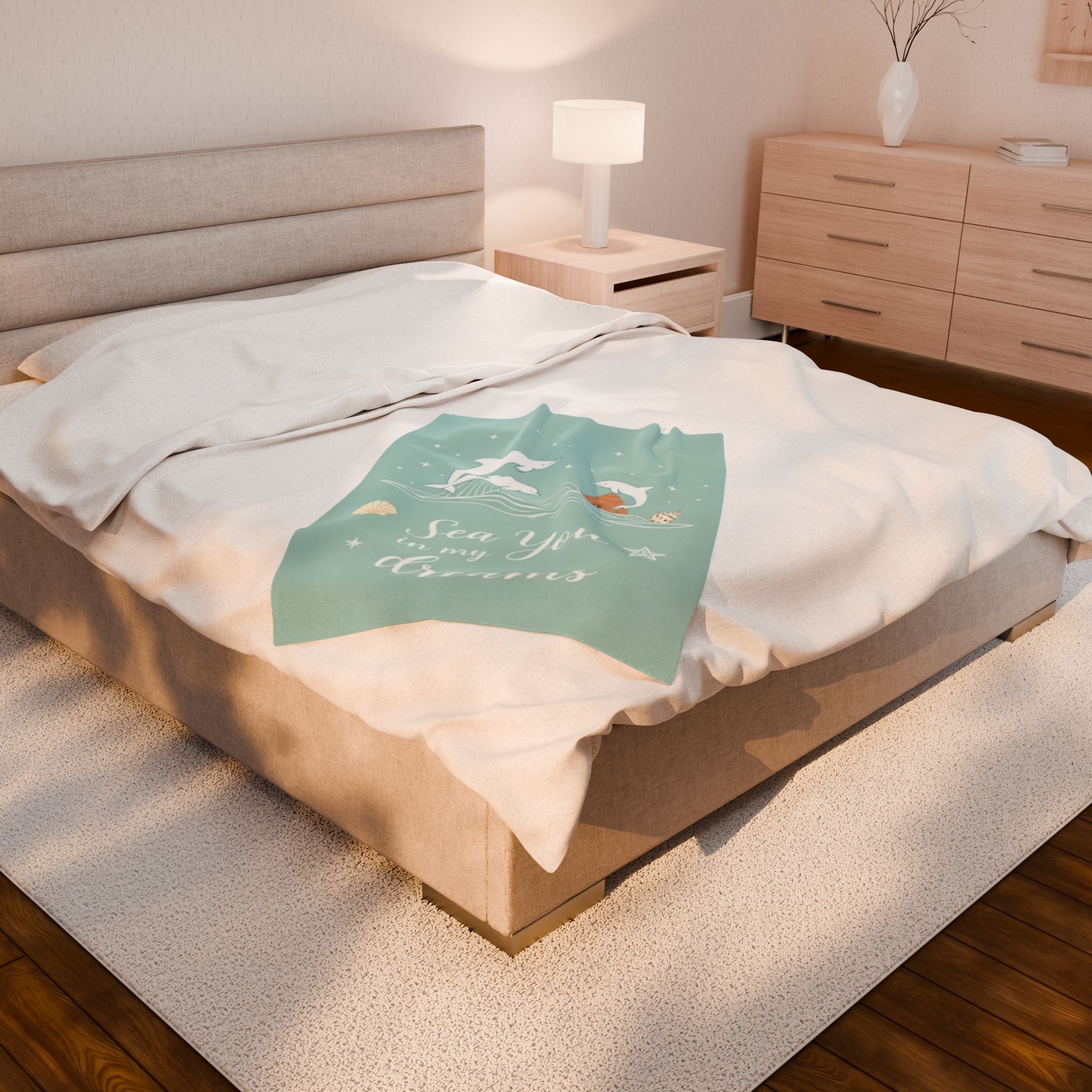 Sea You in my Dreams Velveteen Plush Blanket – For Comfort and Warmth