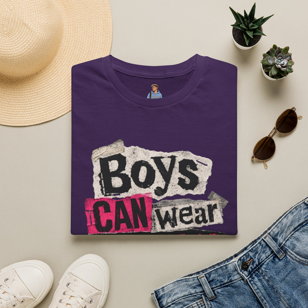 Boys Can Wear Pink T-Shirt — Bold Retro Feminist Graphic Tee