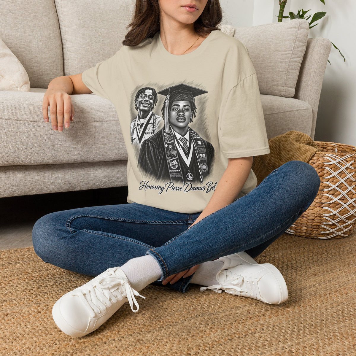 Double Portrait Front - In Memory of Pierre Damas Bel T-Shirt