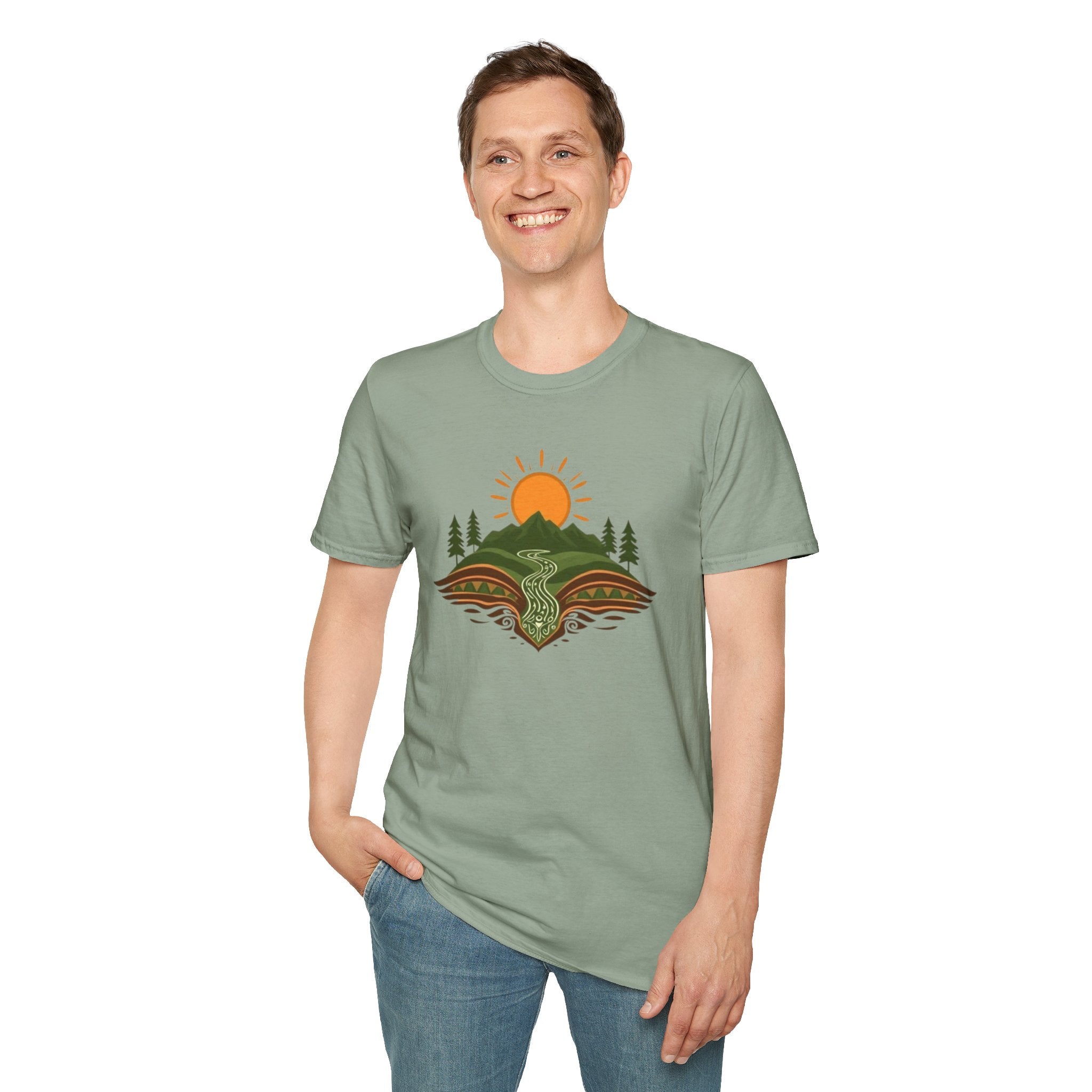 Mountain Scene Unisex Softstyle T-shirt