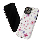 Floral Pink Wildflower Tough Phone Case for iPhone