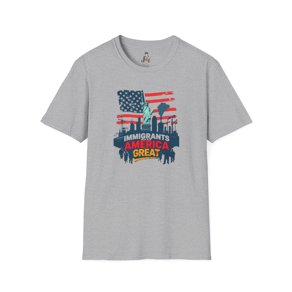 Unisex Softstyle T-Shirt - "Immigrants Make America Great" - Celebrate Diversity & Freedom