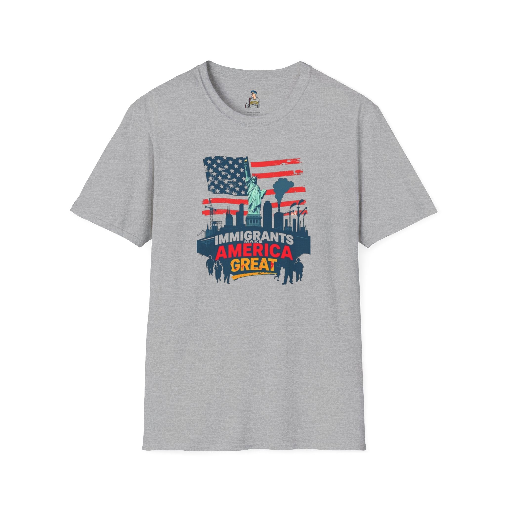 Unisex Softstyle T-Shirt - "Immigrants Make America Great" - Celebrate Diversity & Freedom