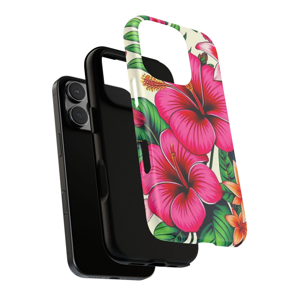 Tropical Hibiscus Phone Case for iPhone — Floral Tough Protective Cover