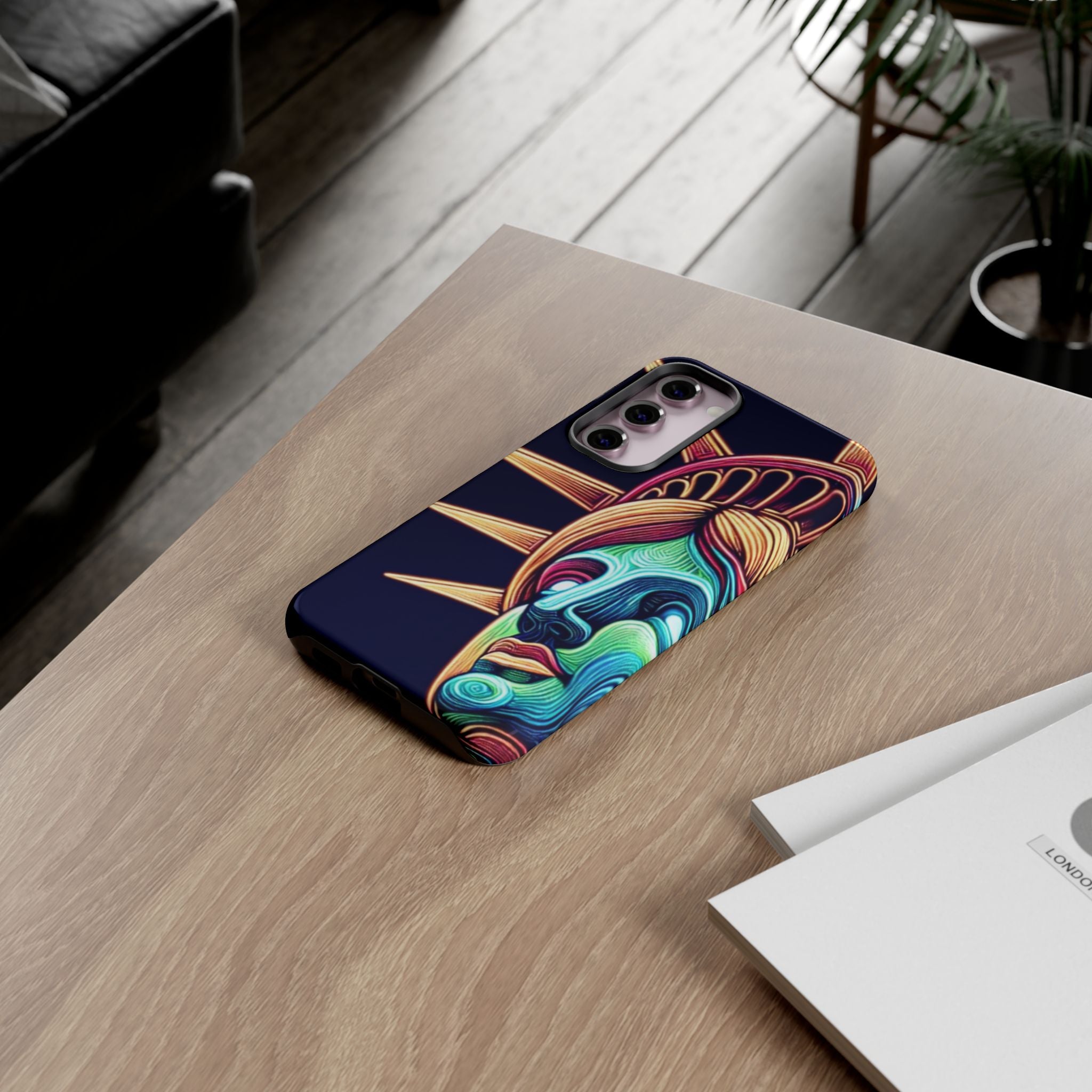 Statue of Liberty Neon Glowing Art Tough Case for Android & iPhone