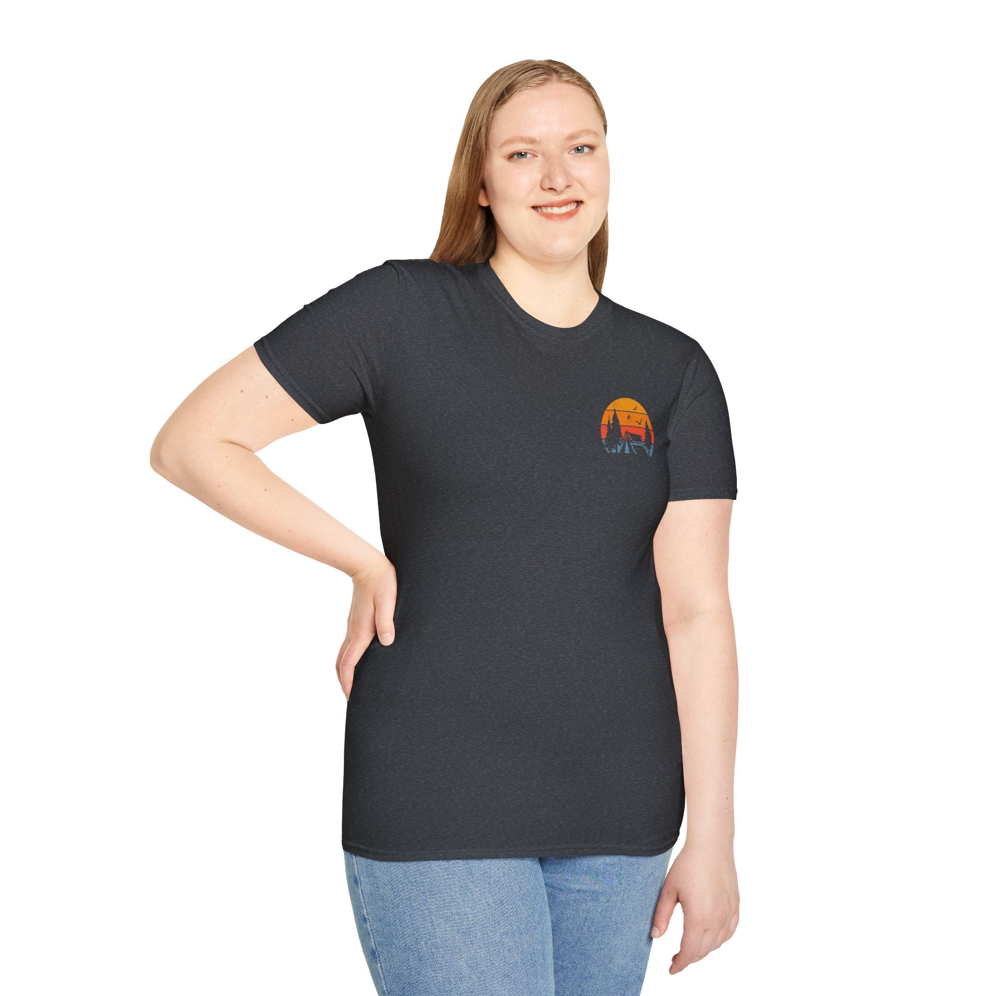 Unisex Softstyle T-Shirt - 'I'd Rather Be Camping' Adventure Tee