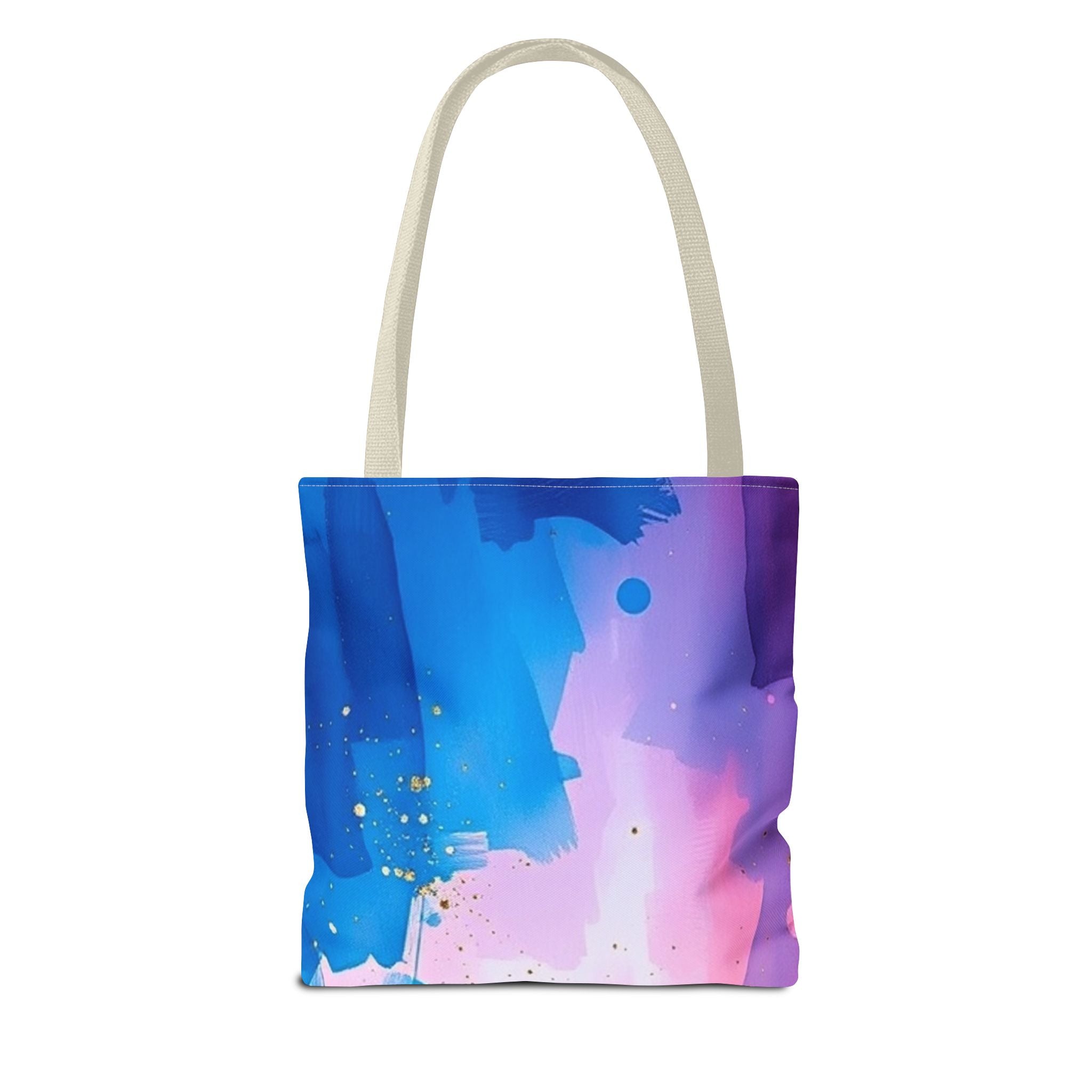 Pink, White and Blue Watercolor on Canvas Design - Tote Bag