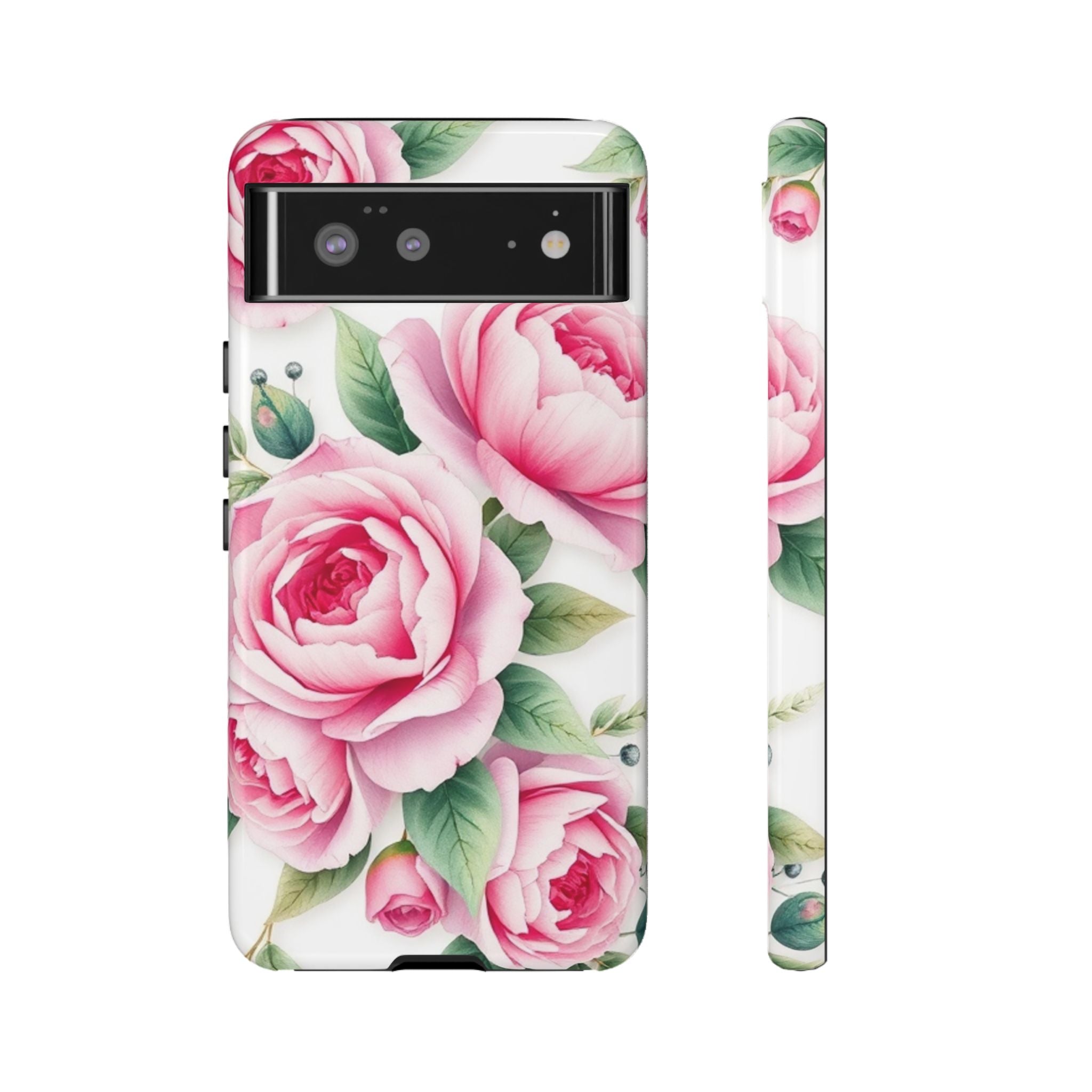 Android OR iPhone Compatible Cases - Pink Flower Design - Unique Tough Cases
