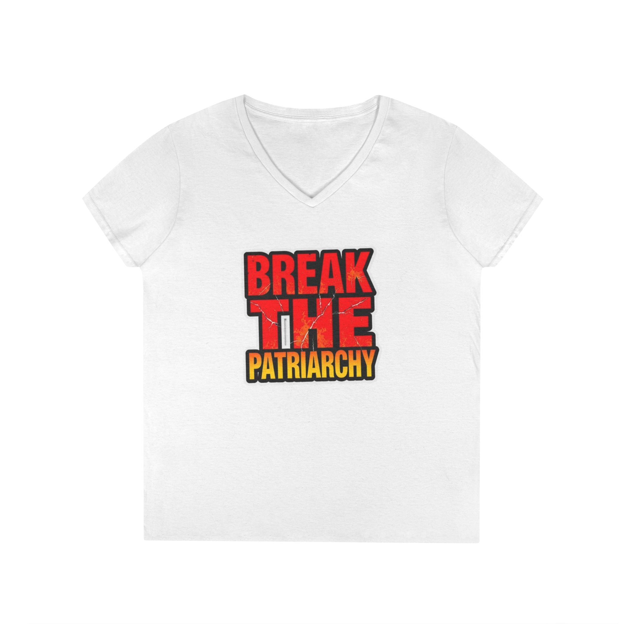 Women's Empowerment V-Neck T-Shirt - Break The Patriarchy