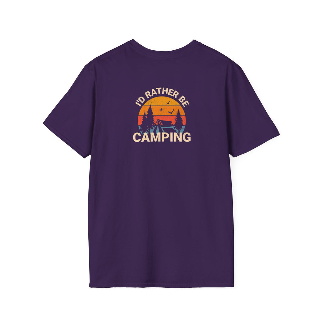Unisex Softstyle T-Shirt - 'I'd Rather Be Camping' Adventure Tee
