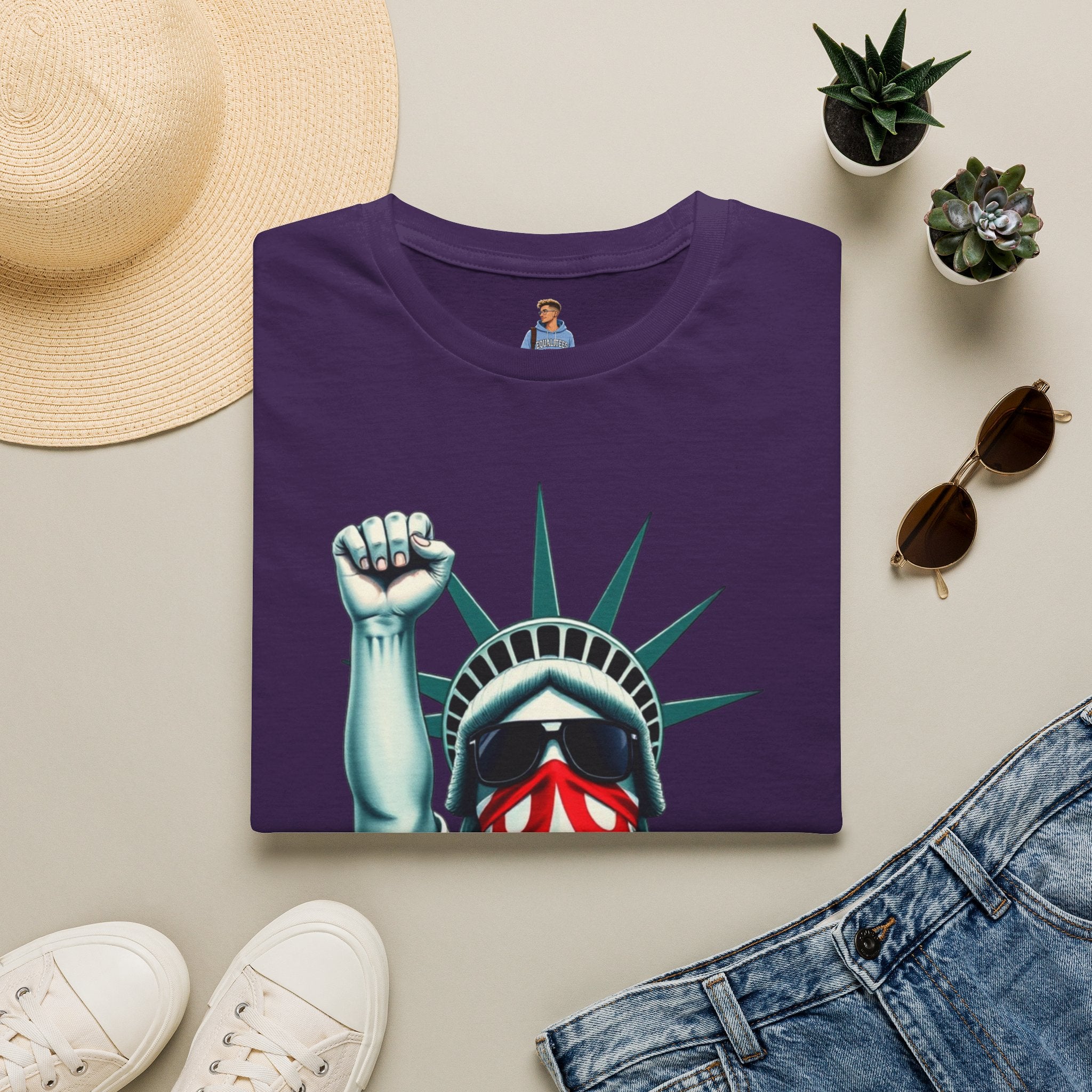 Resist - Patriotic Statue of Liberty T-Shirt - Unisex Softstyle Tee