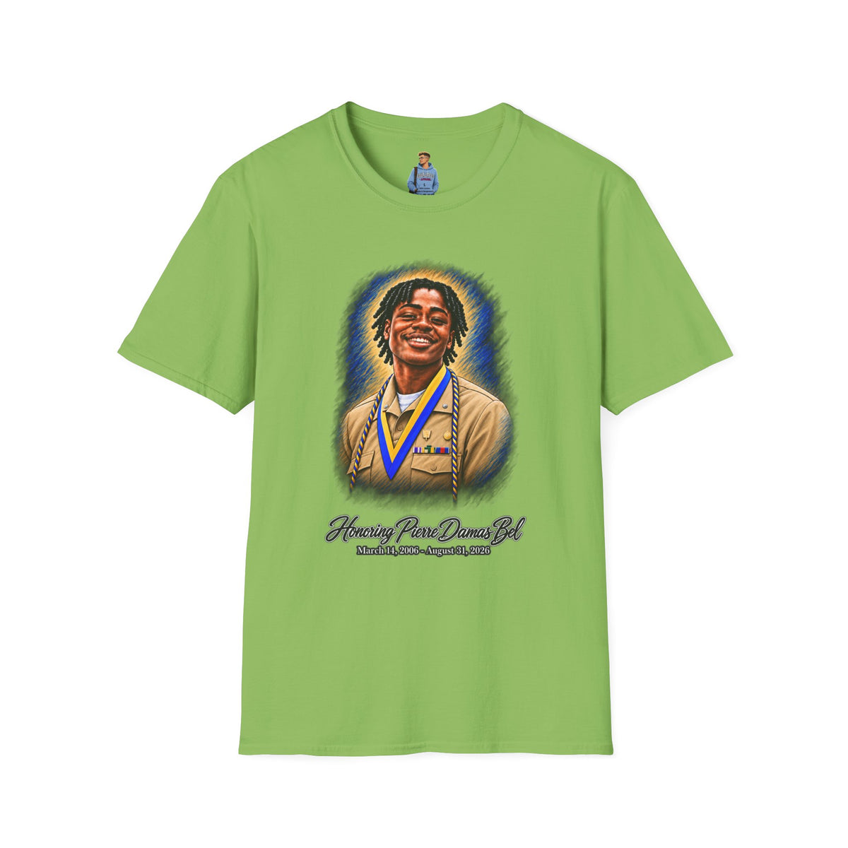 Smiling Portrait Front - In Memory of Pierre Damas Bel T-Shirt
