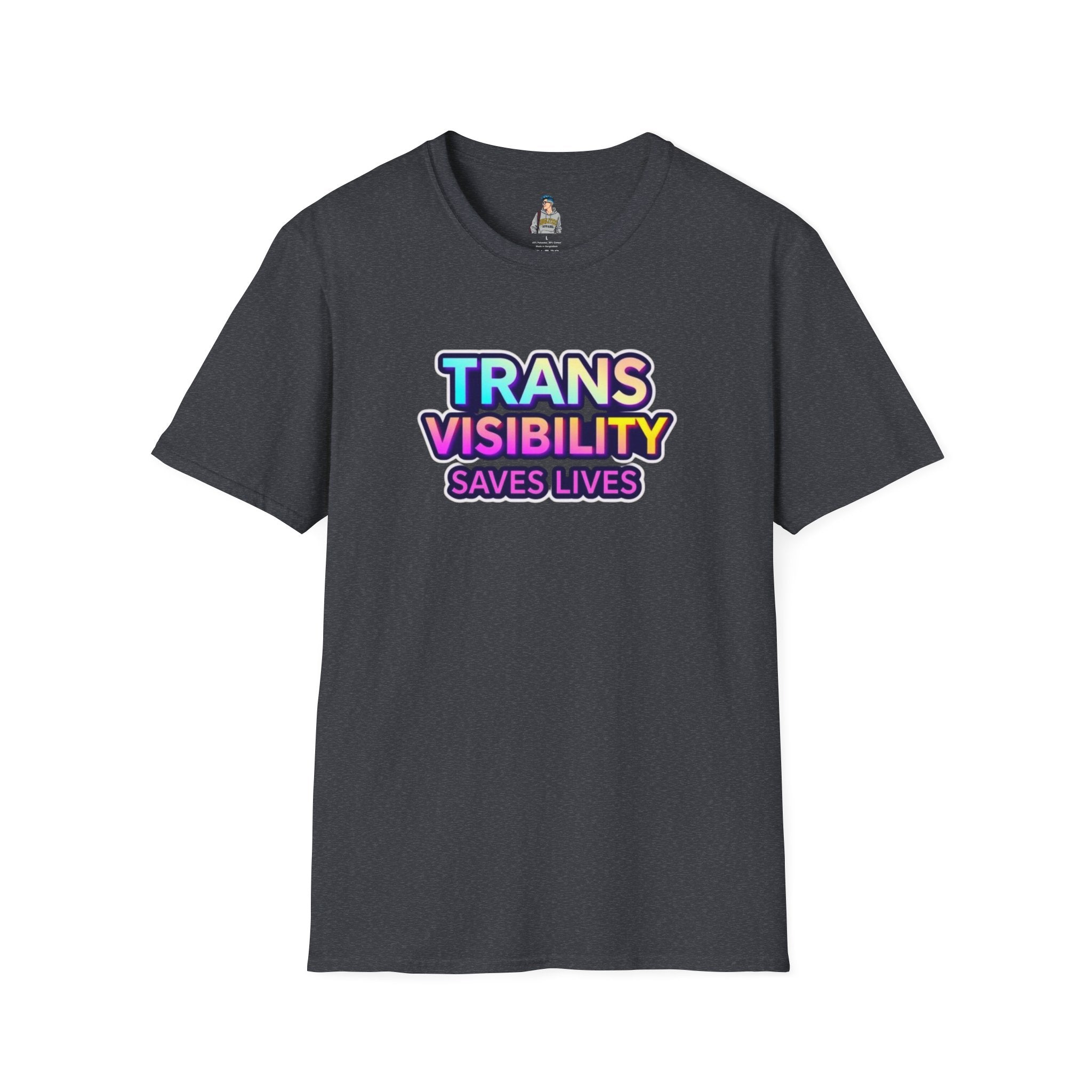Unisex Softstyle T-Shirt - Trans Visibility Saves Lives Statement Tee