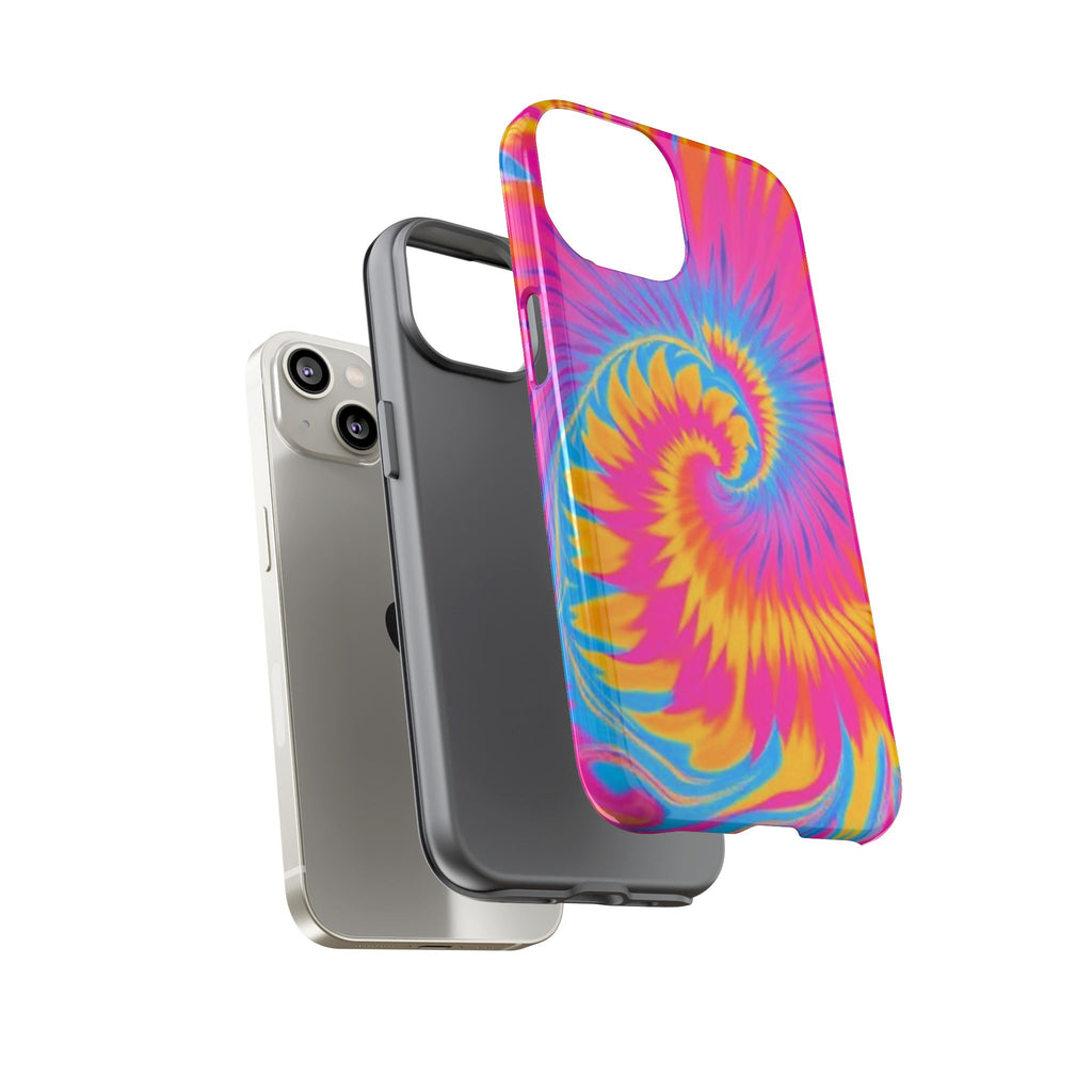 Vibrant Tie-Dye Swirl Protective Tough Case for iPhone