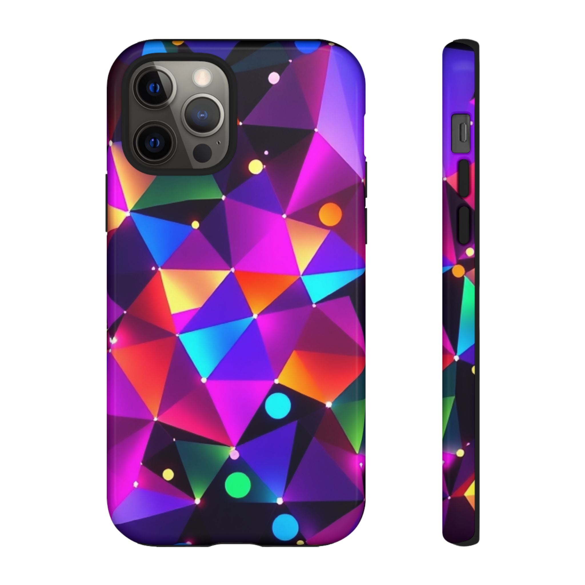 Android OR iPhone Compatible Cases - Colorful Angles Design - Unique Tough Cases
