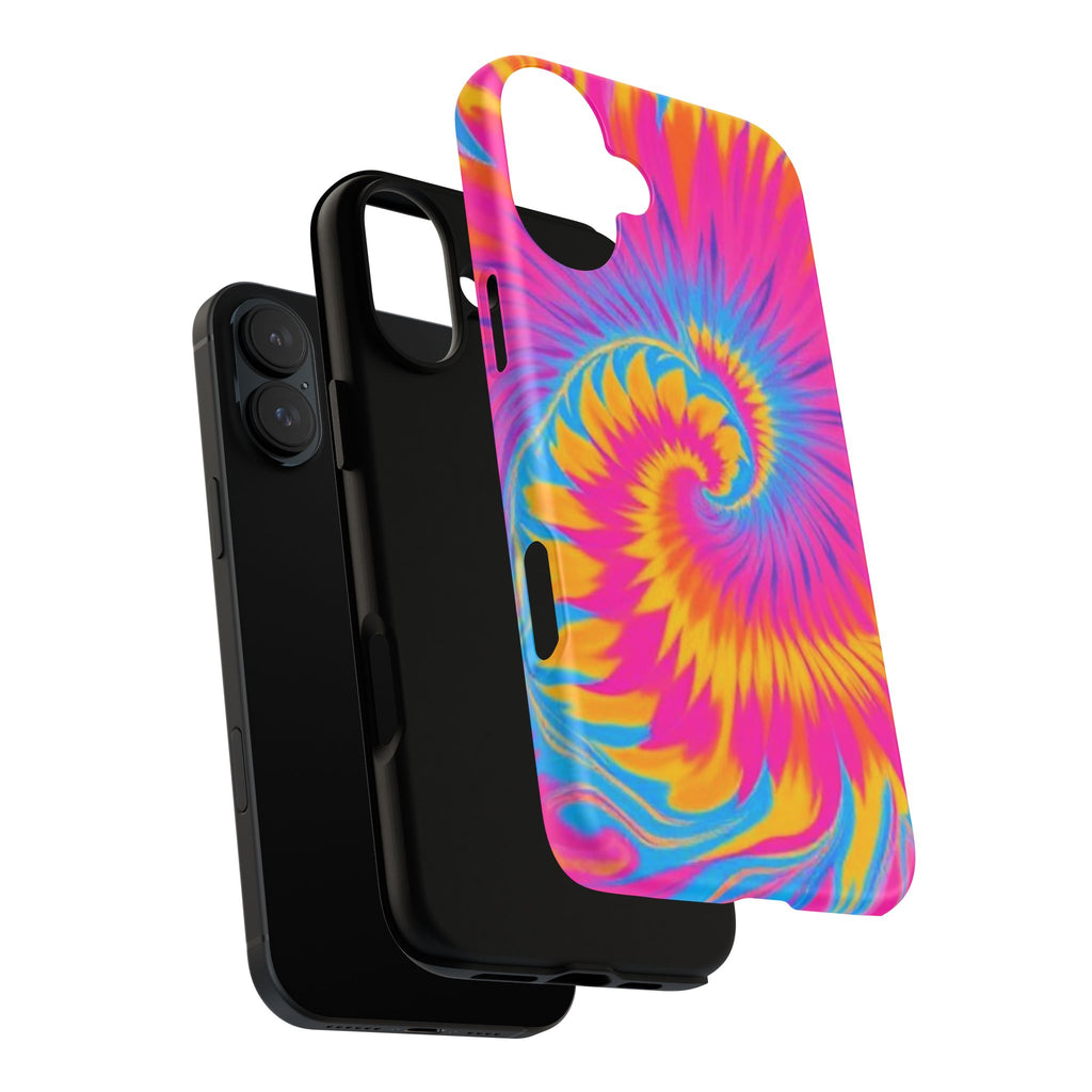 Vibrant Tie-Dye Swirl Protective Tough Case for iPhone