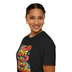 T-Shirt — "Love Is My Religion" Retro Rainbow Graphic Tee