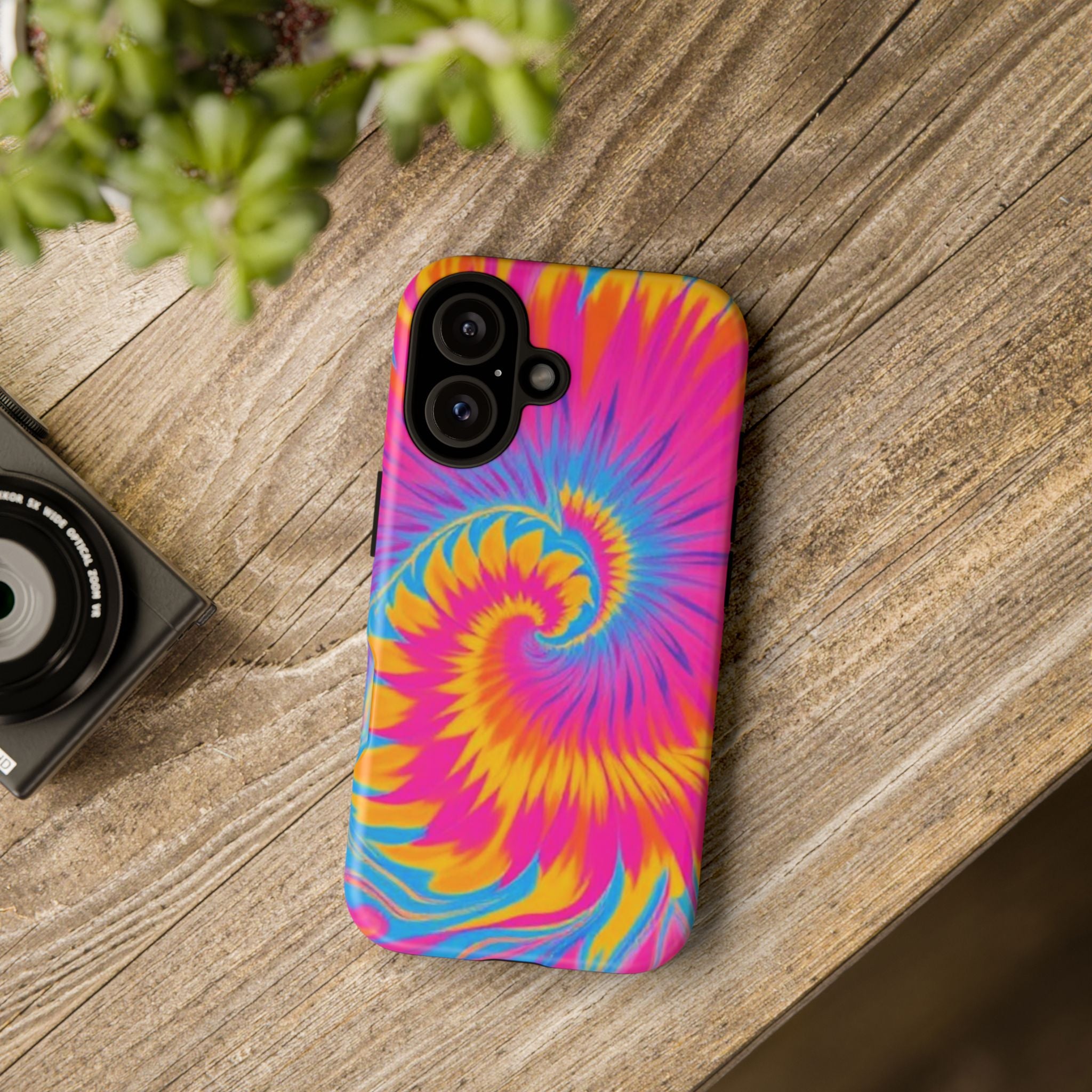 Vibrant Tie-Dye Swirl Protective Tough Case for iPhone