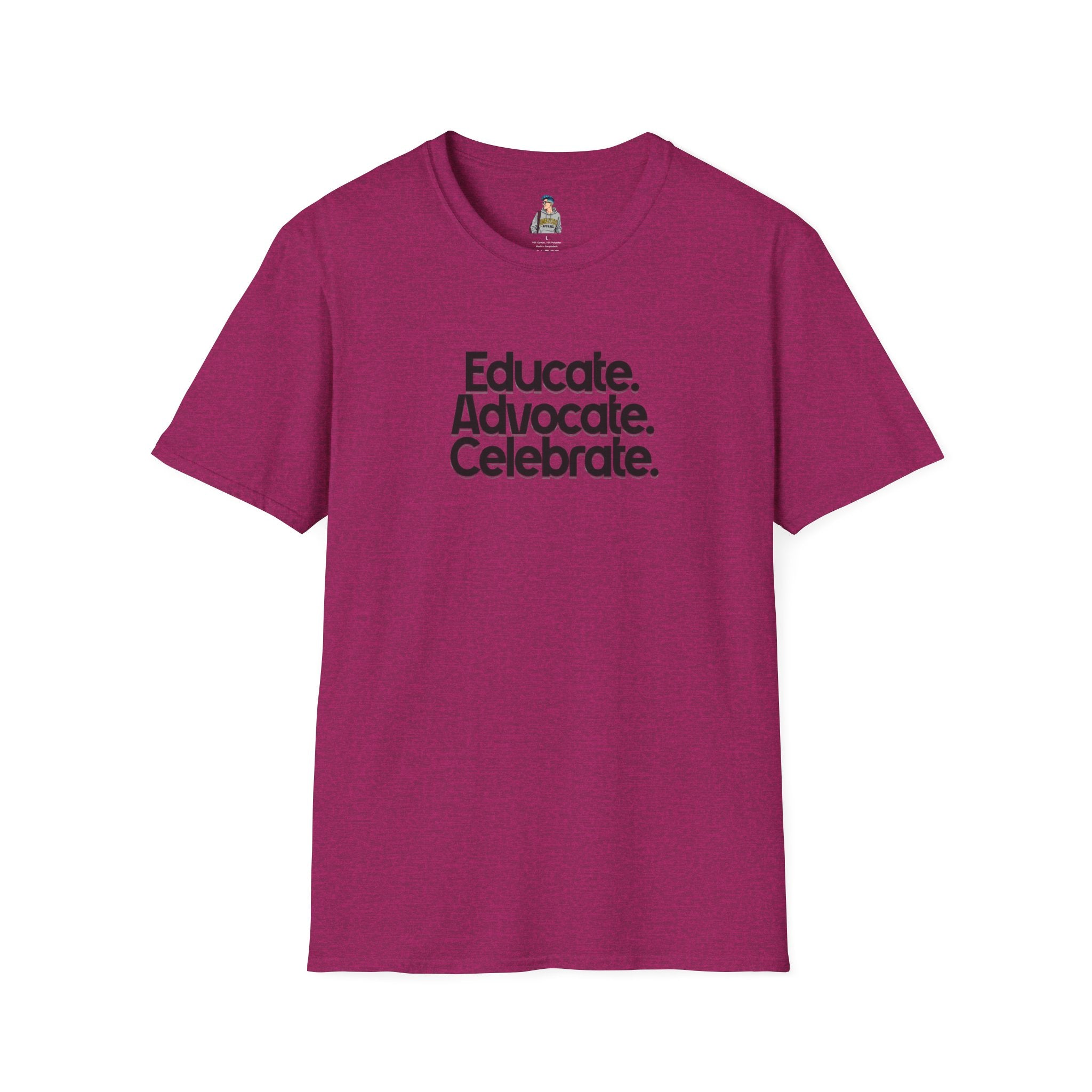 Teacher Advocate T-Shirt - Subtle Pride Educate Advocate Celebrate Design - EqualiTees.Me