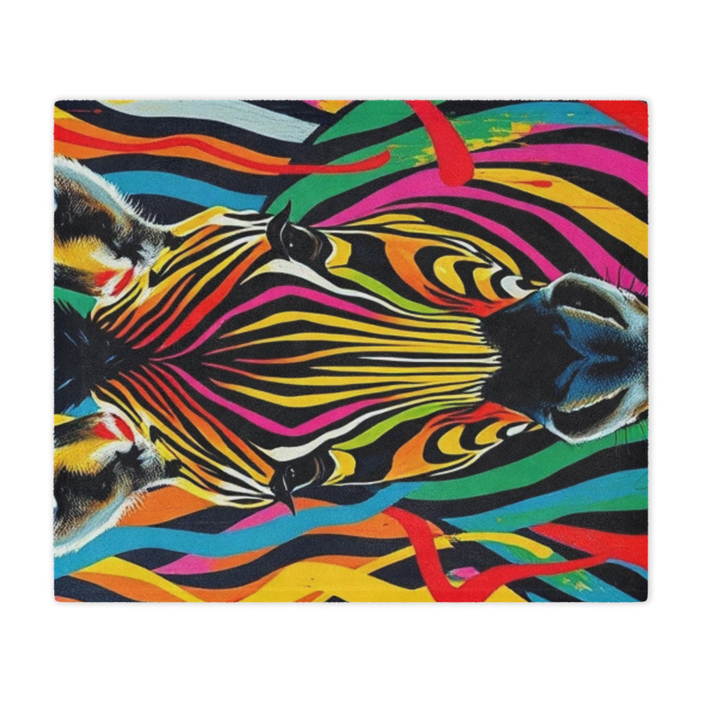 Colorful Zebra Microfiber Blanket