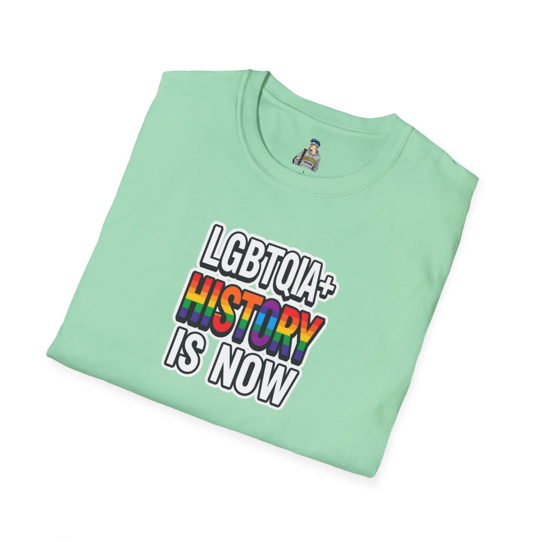 LGBTQIA+ History Is Now Unisex Softstyle T-Shirt