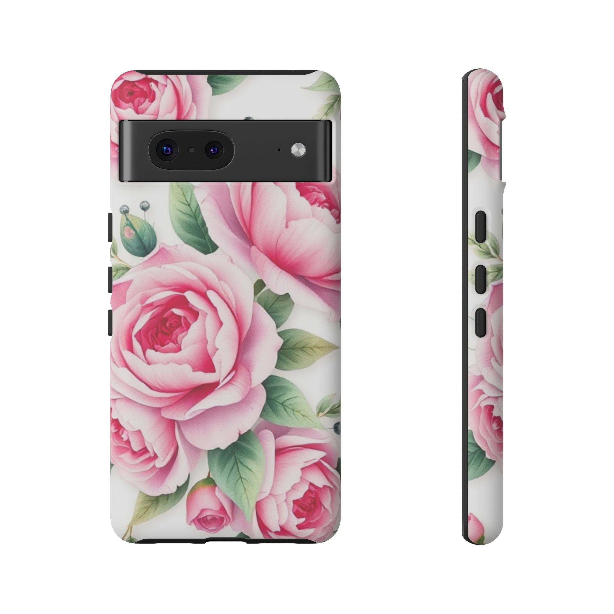 Android OR iPhone Compatible Cases - Pink Flower Design - Unique Tough Cases