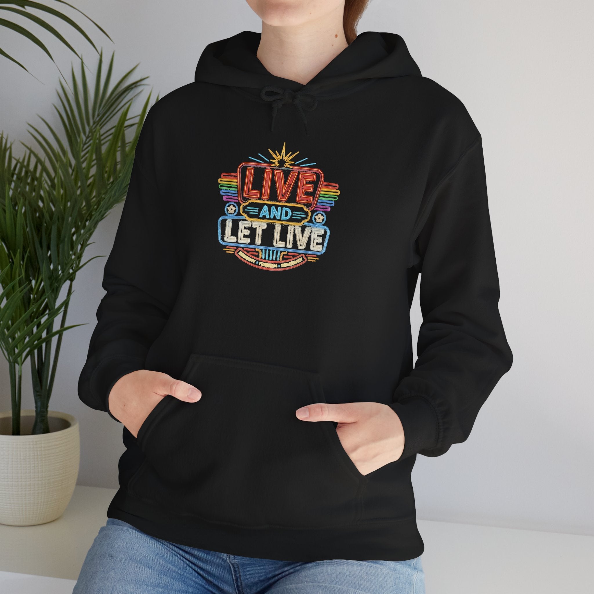 Live And Let Live Hoodie — Retro Peace Graphic Pullover