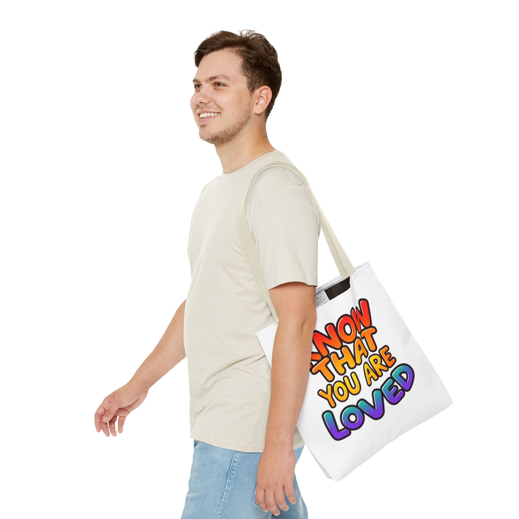 Know That You Are Loved Text Design Tote Bag