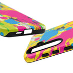 Android OR iPhone Compatible Cases - Crazy Retro Color Splash Design - Unique Tough Cases