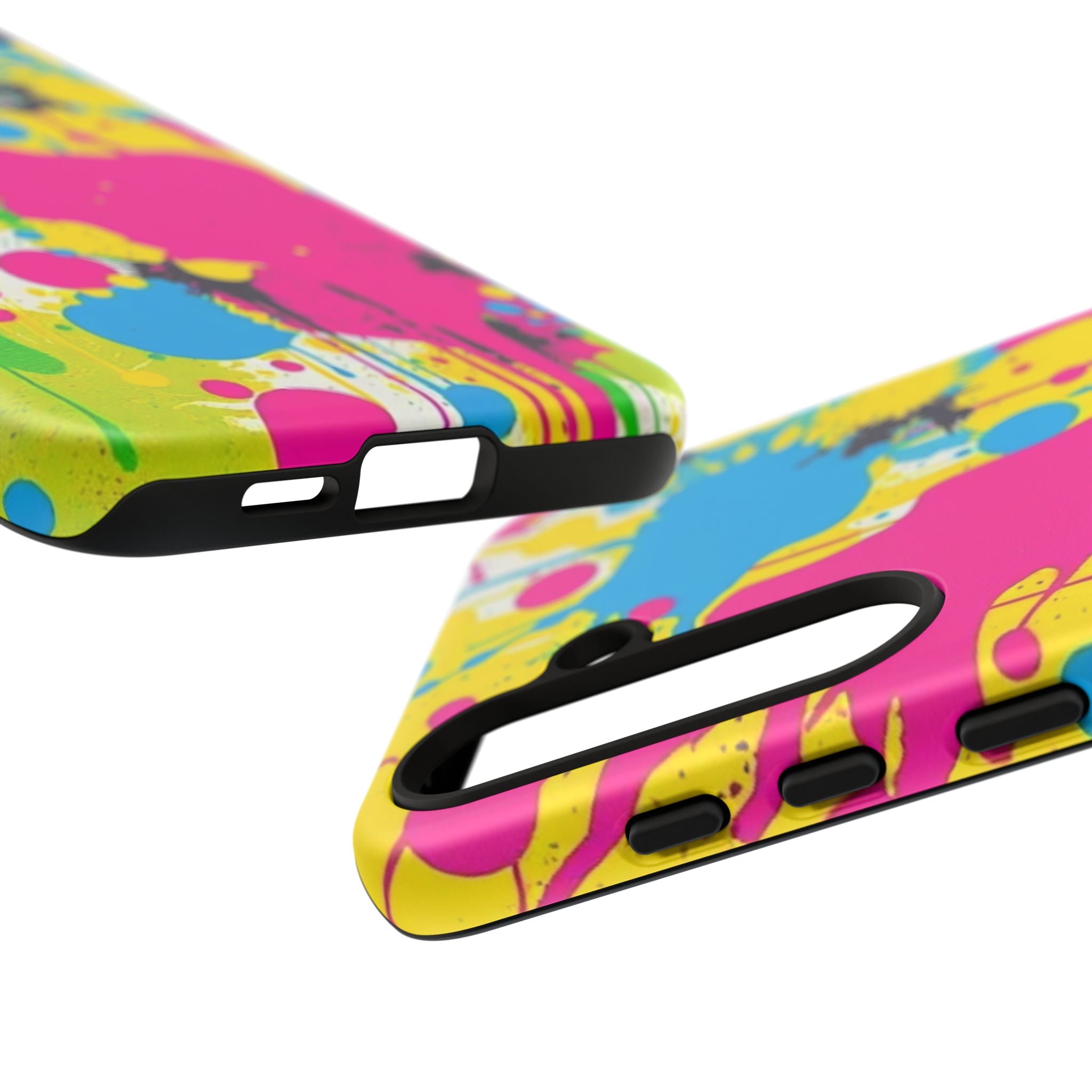 Android OR iPhone Compatible Cases - Crazy Retro Color Splash Design - Unique Tough Cases