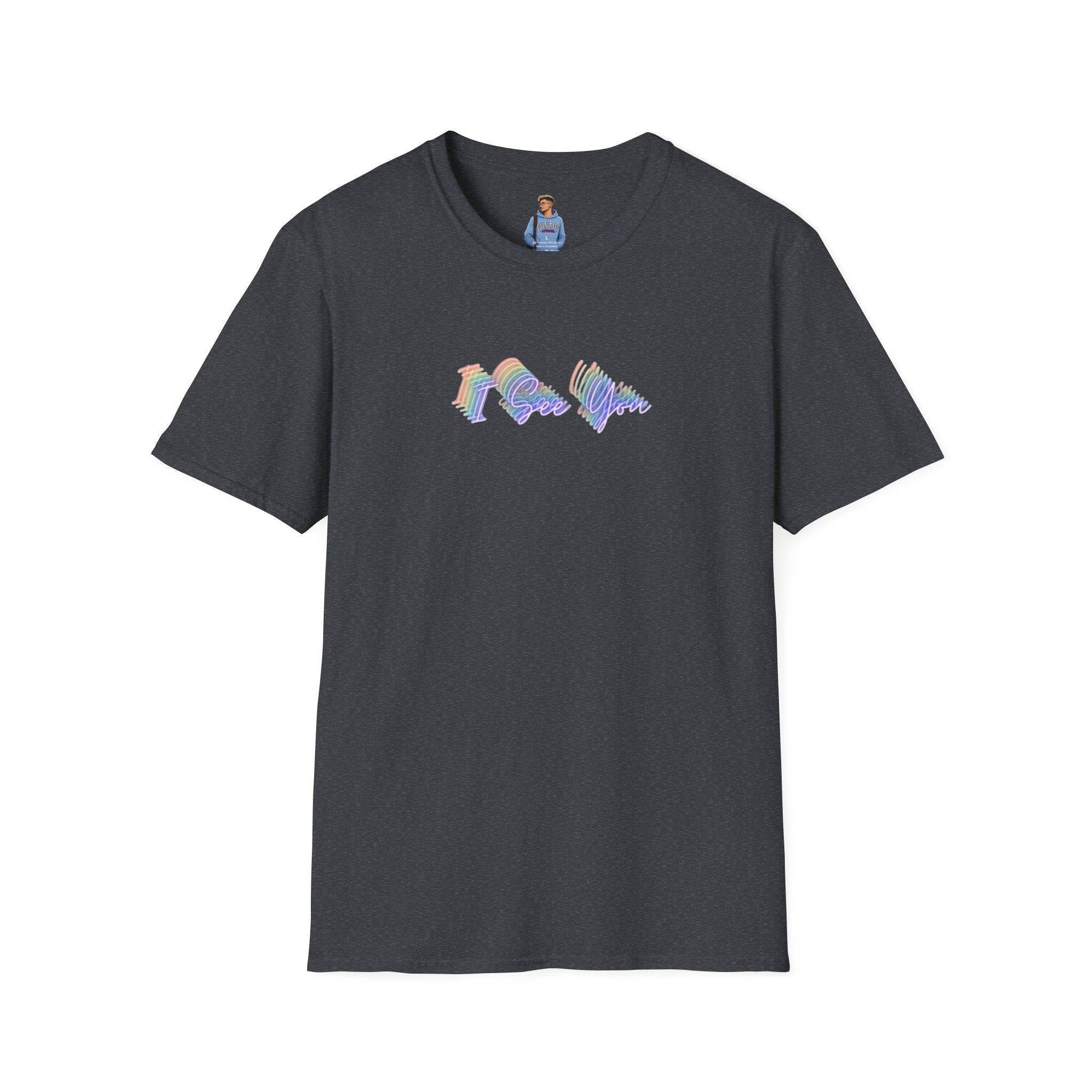I See You Unisex Softstyle T-Shirt - Colorful Wave Design for LGBTQ+ Visibility