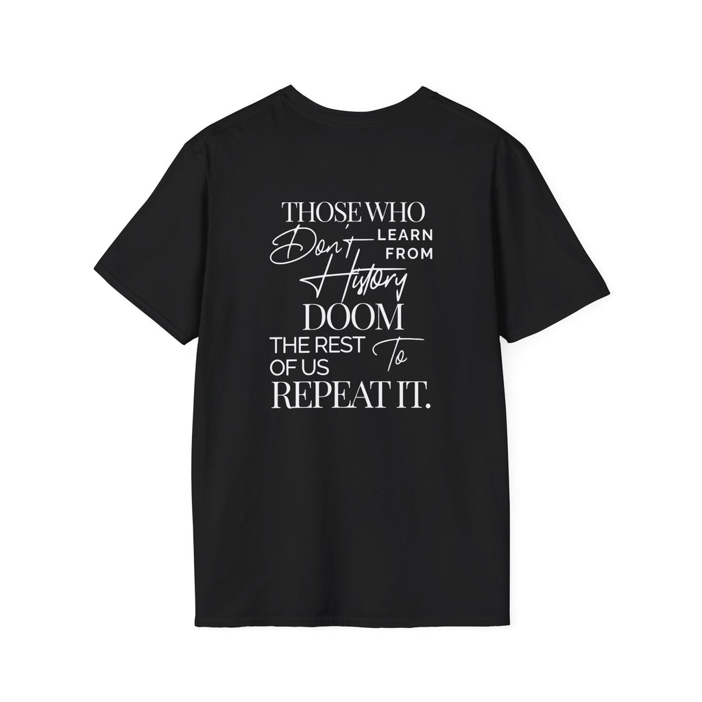 Patriotic Unisex Softstyle T-Shirt - "USA" & History Quote Design
