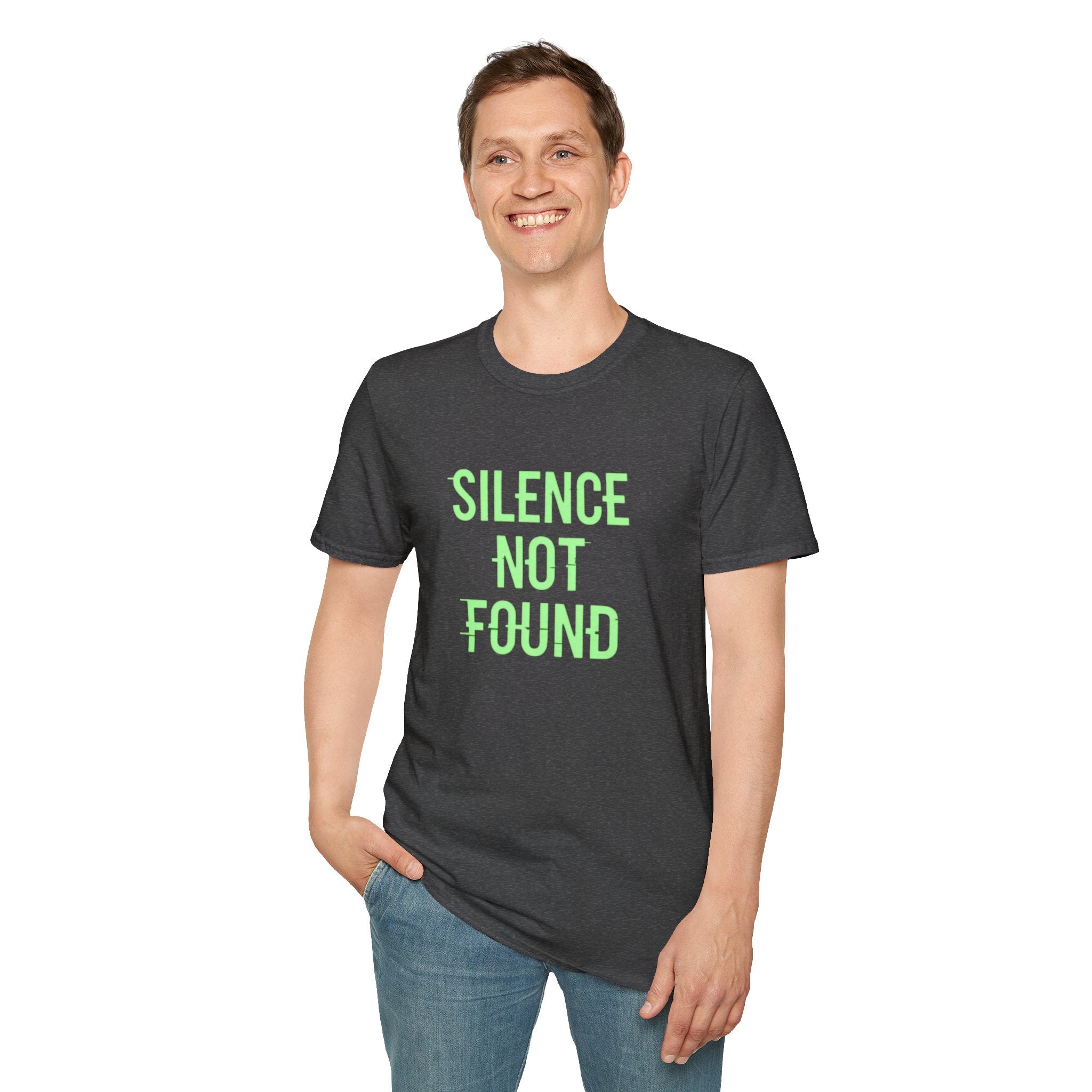 Silence Not Found T-Shirt — Bold Neon Text Tee