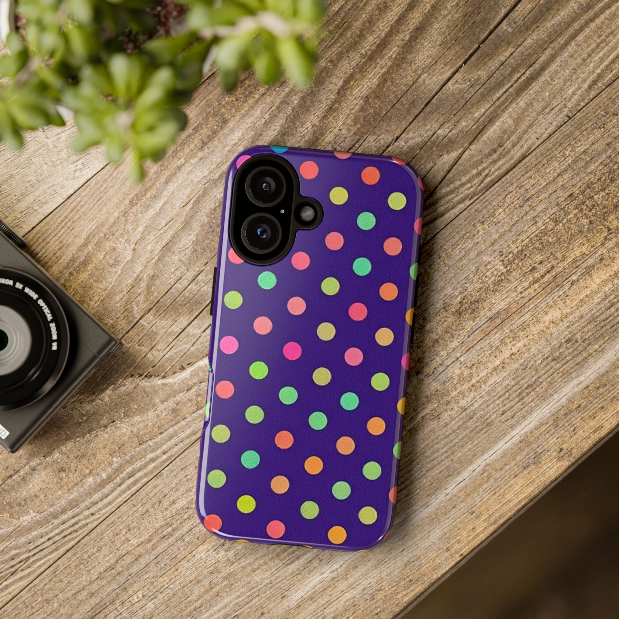 Colorful Polka Dot Tough Phone Case for iPhone