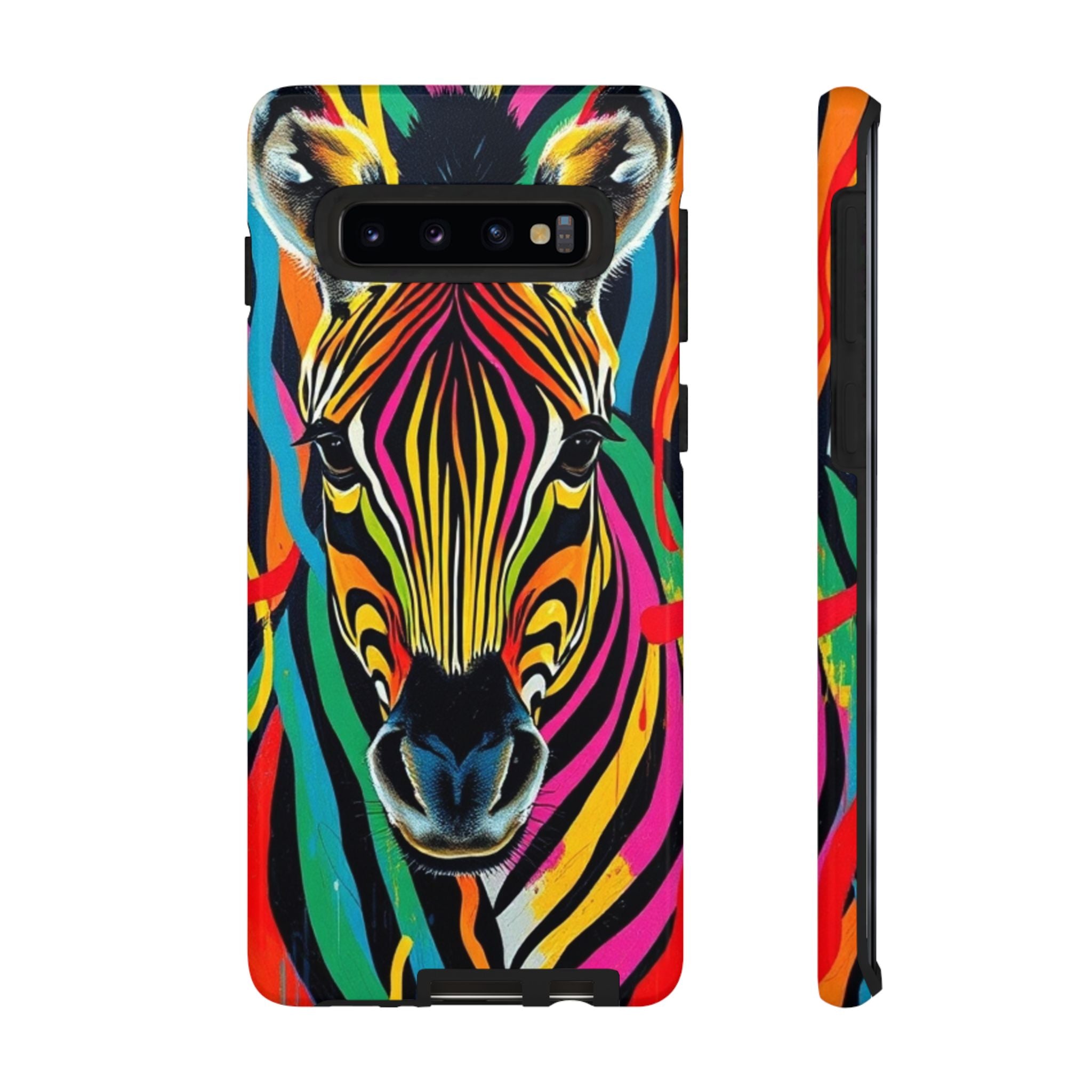 Android OR iPhone Compatible Cases - Rainbow Zebra Design - Unique Tough Cases