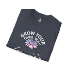 Grow Your Own Way Trans Pride Unisex T-Shirt - Floral Design for Garden Lovers
