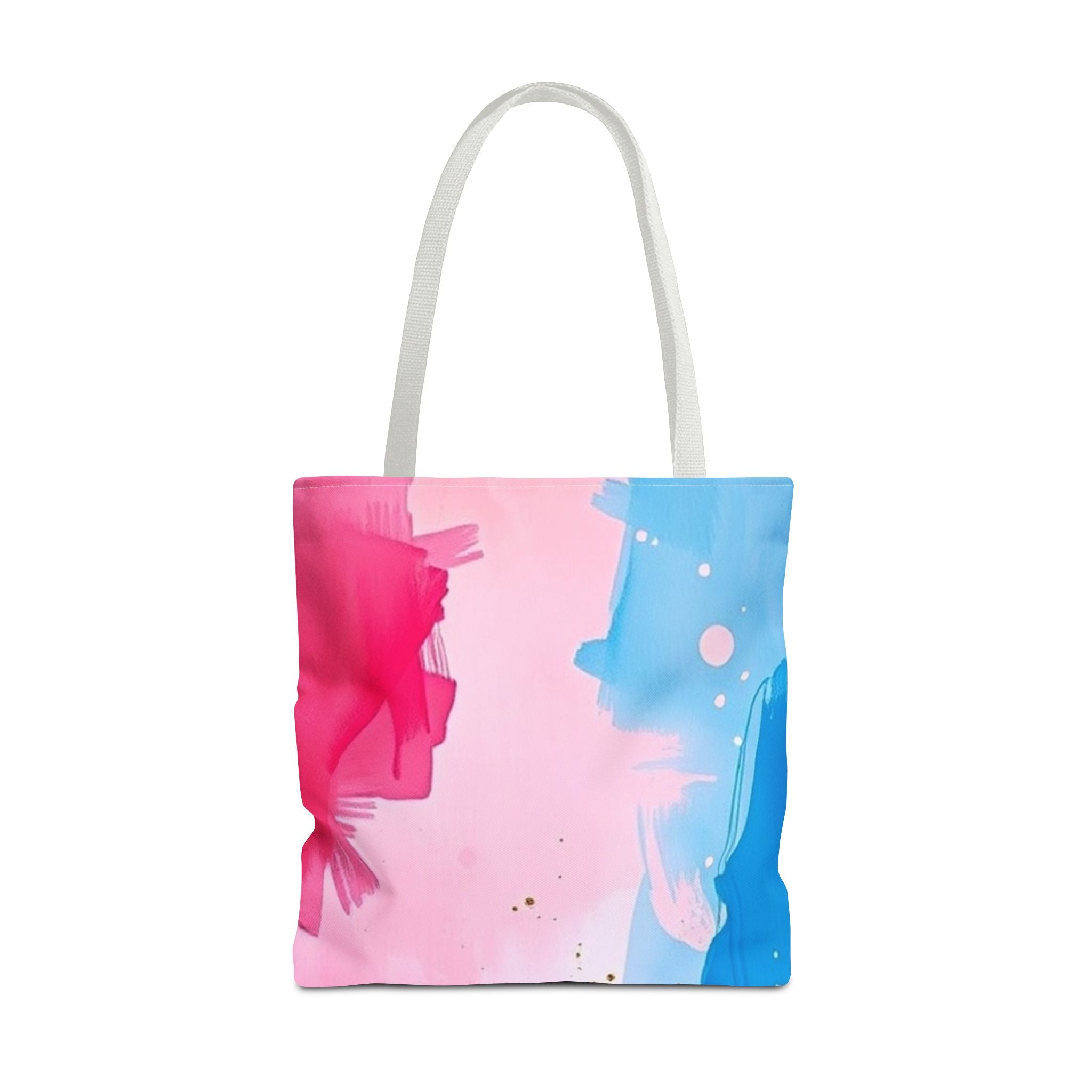 Pink, White and Blue Watercolor on Canvas Design - Tote Bag