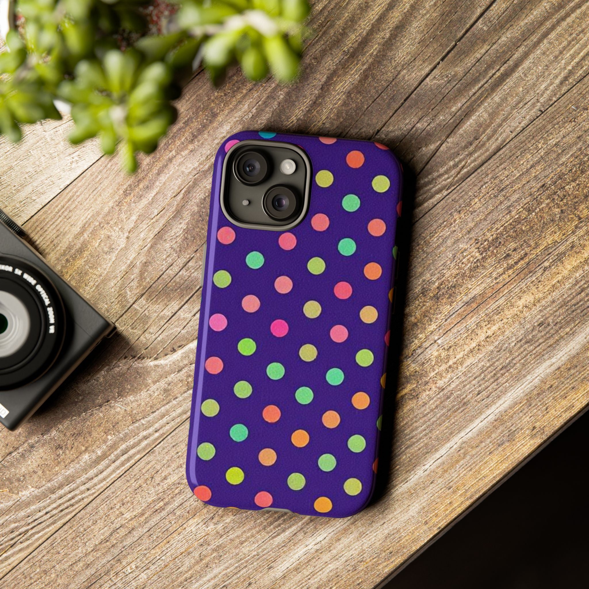 Colorful Polka Dot Tough Phone Case for iPhone