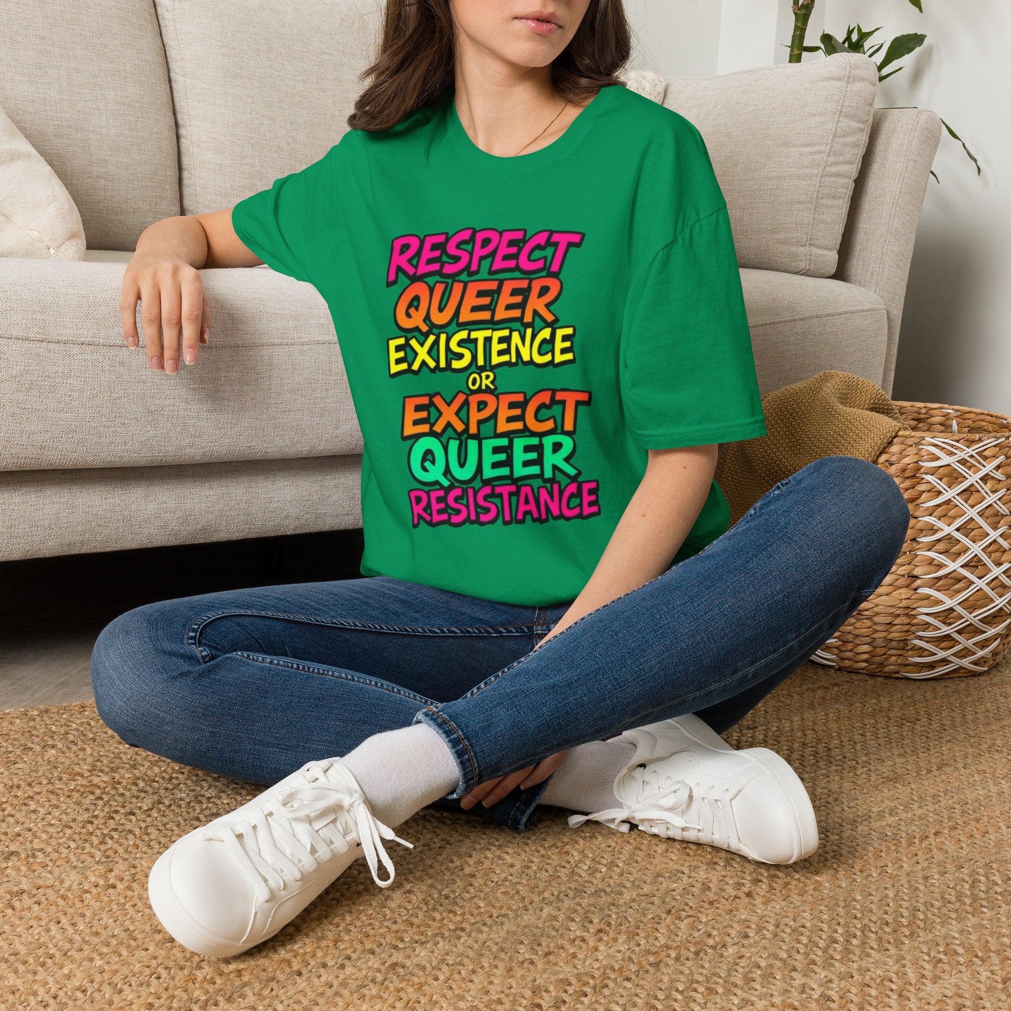Respect Queer Existence or Expect Queer Resistance T-Shirt