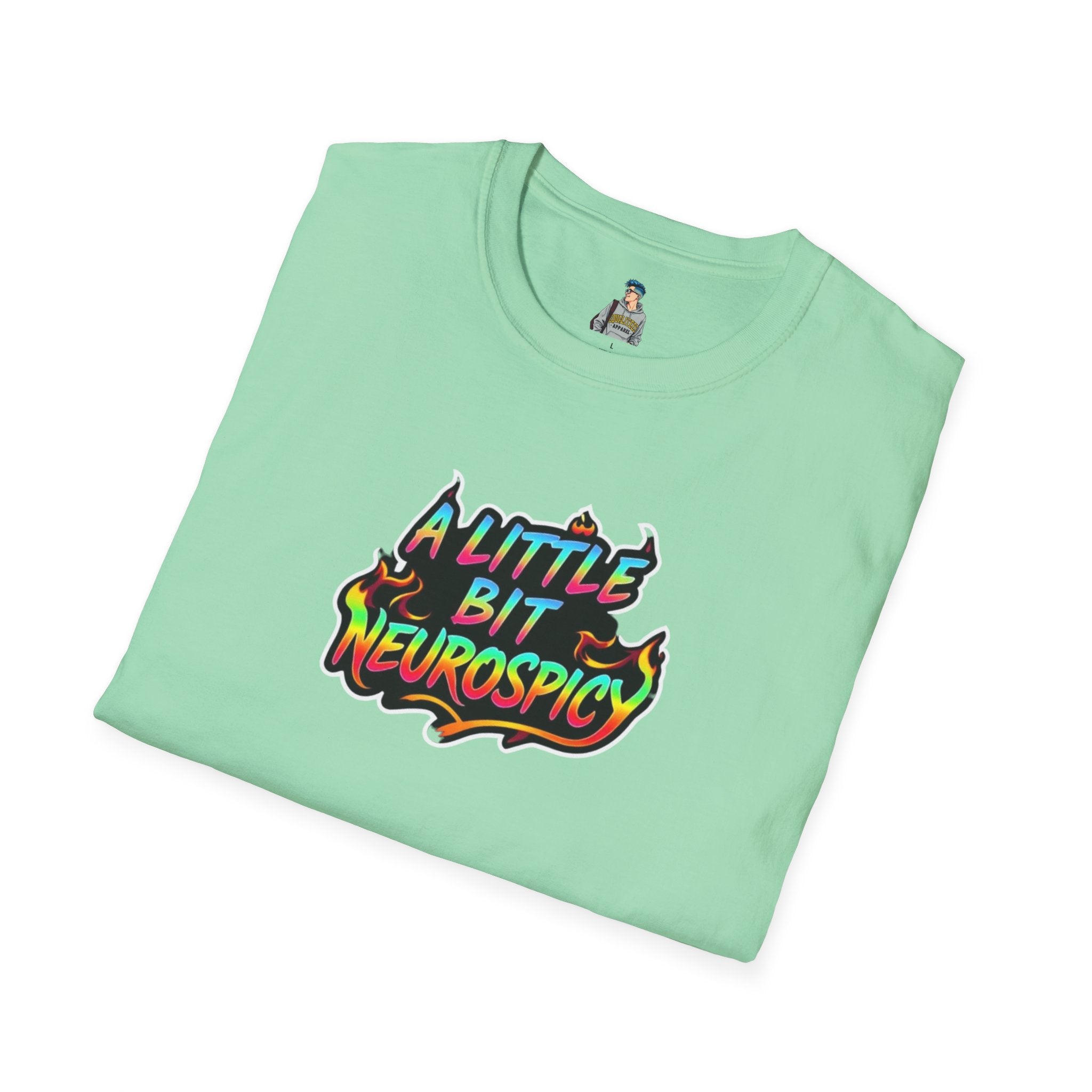 A Little Bit Neurospicy Unisex Softstyle T-Shirt - Fun & Quirky Graphic Tee for Neurodivergent Awareness