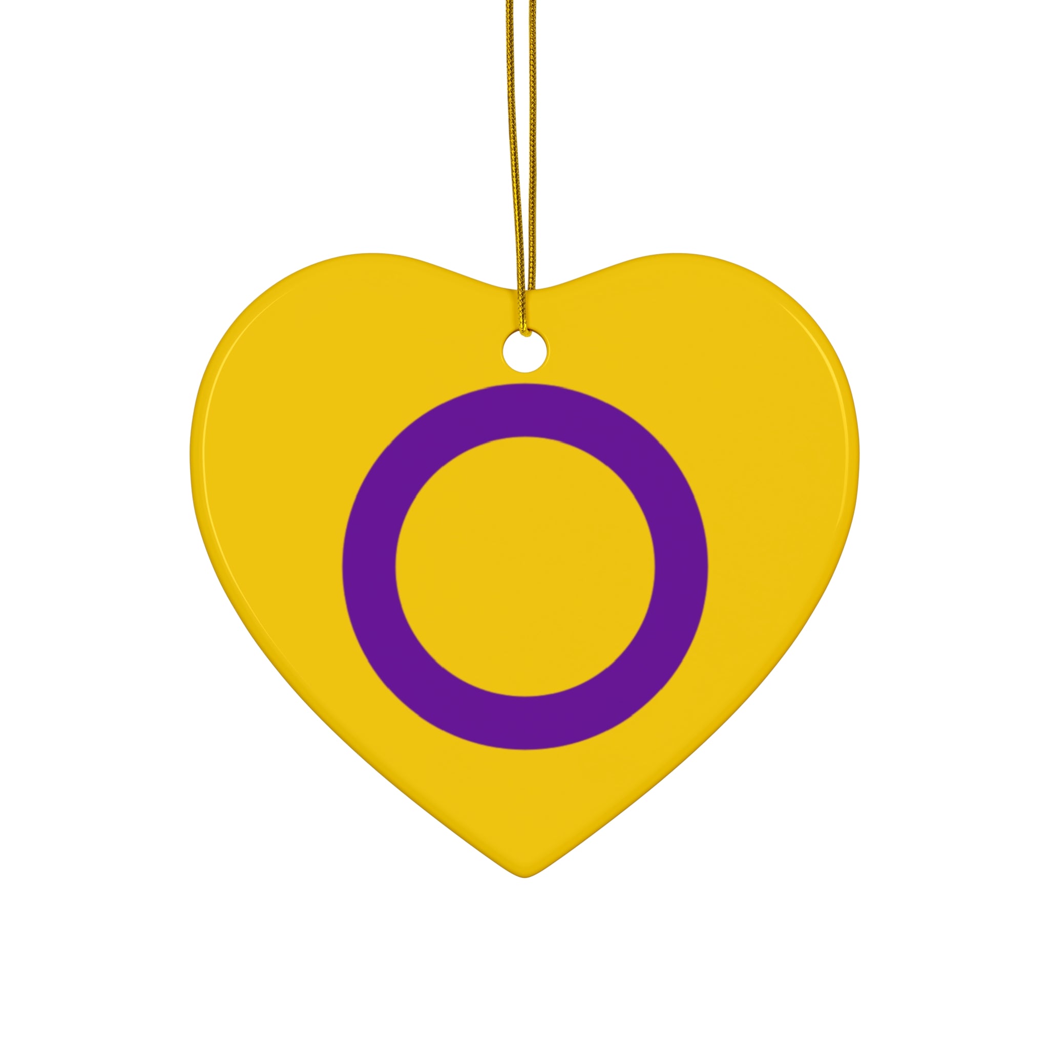 Intersex Pride- 4 Shapes Ceramic Ornaments - Fun and Festive Holiday Decor