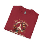 Unisex Softstyle T-Shirt - Love Costs Nothing, Give It Away Floral Peace Design
